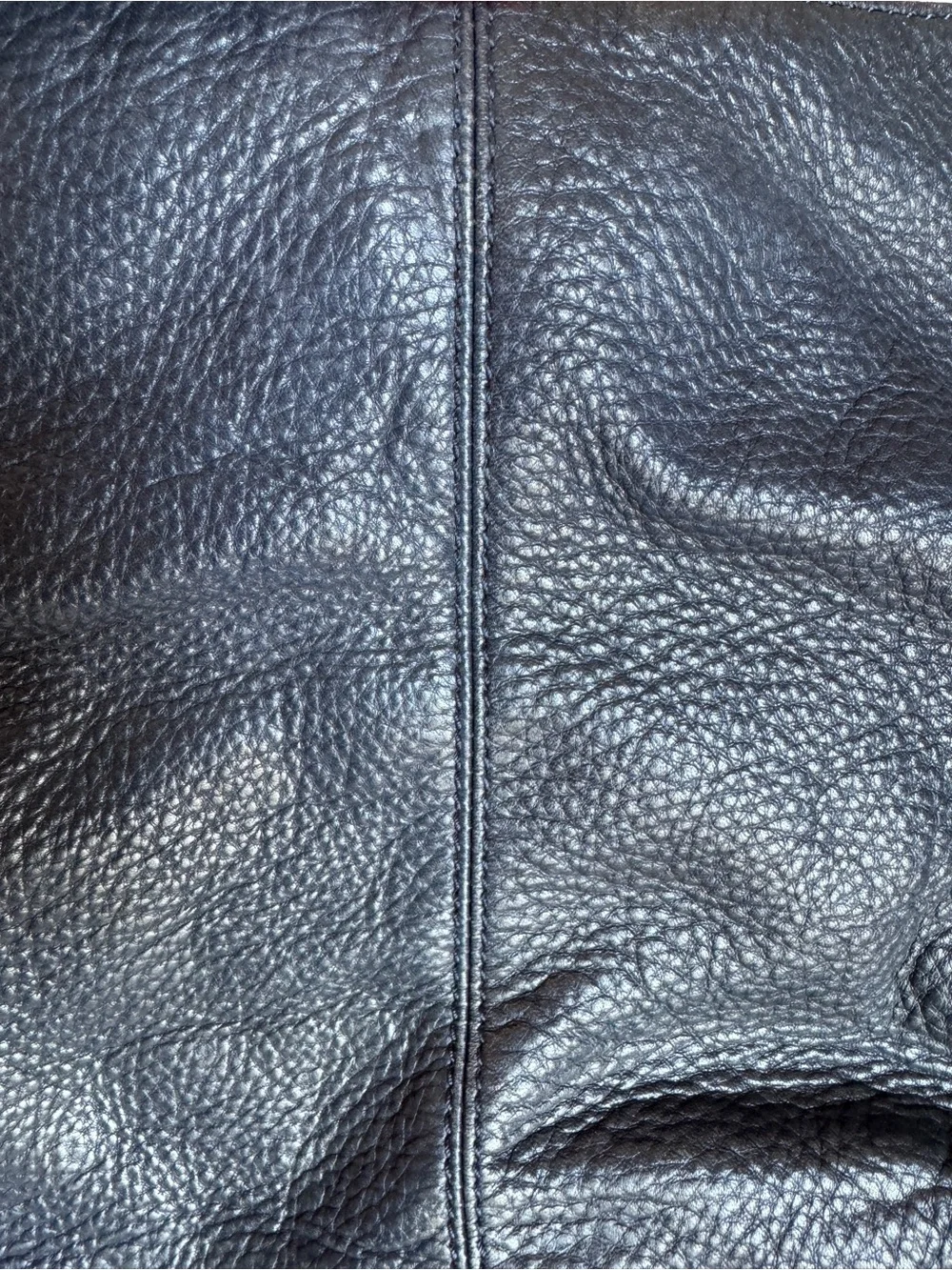 J. Crew Navy Pebbled Leather Bag with Gold Hardware